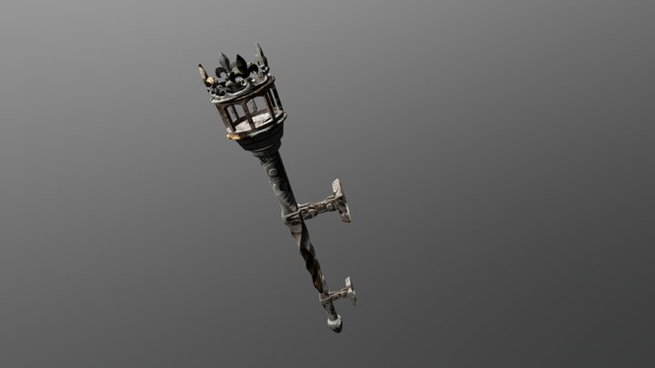 Medieval Torch 3D Model