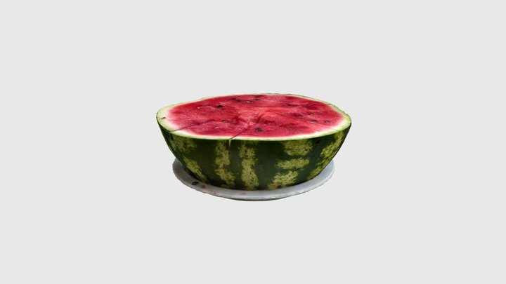 Watermelon in plate 3d scan 3D Model