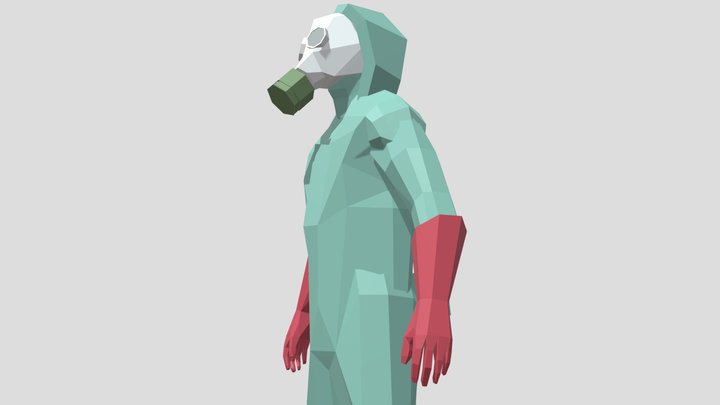 Low Poly Soviet NBC Suit 3D Model