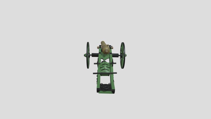 French Napoleonic 12lb Cannon Blender 3D Model