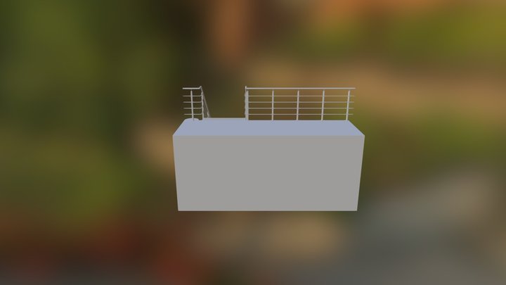 Steel stairs and stainless steel railing 3D Model