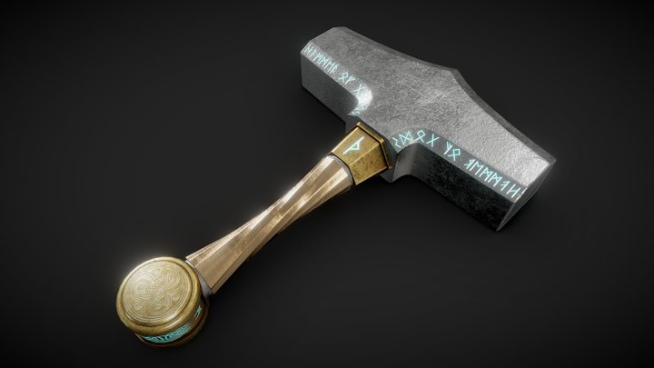 Mjölnir - Hammer of Thor Lowpoly 3D Model