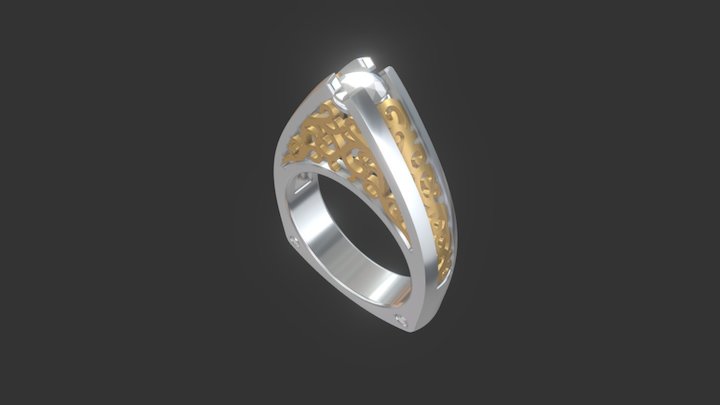 Custom Engagment Ring KT 3D Model