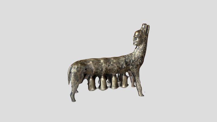 Gold dogface statuette 3D Model