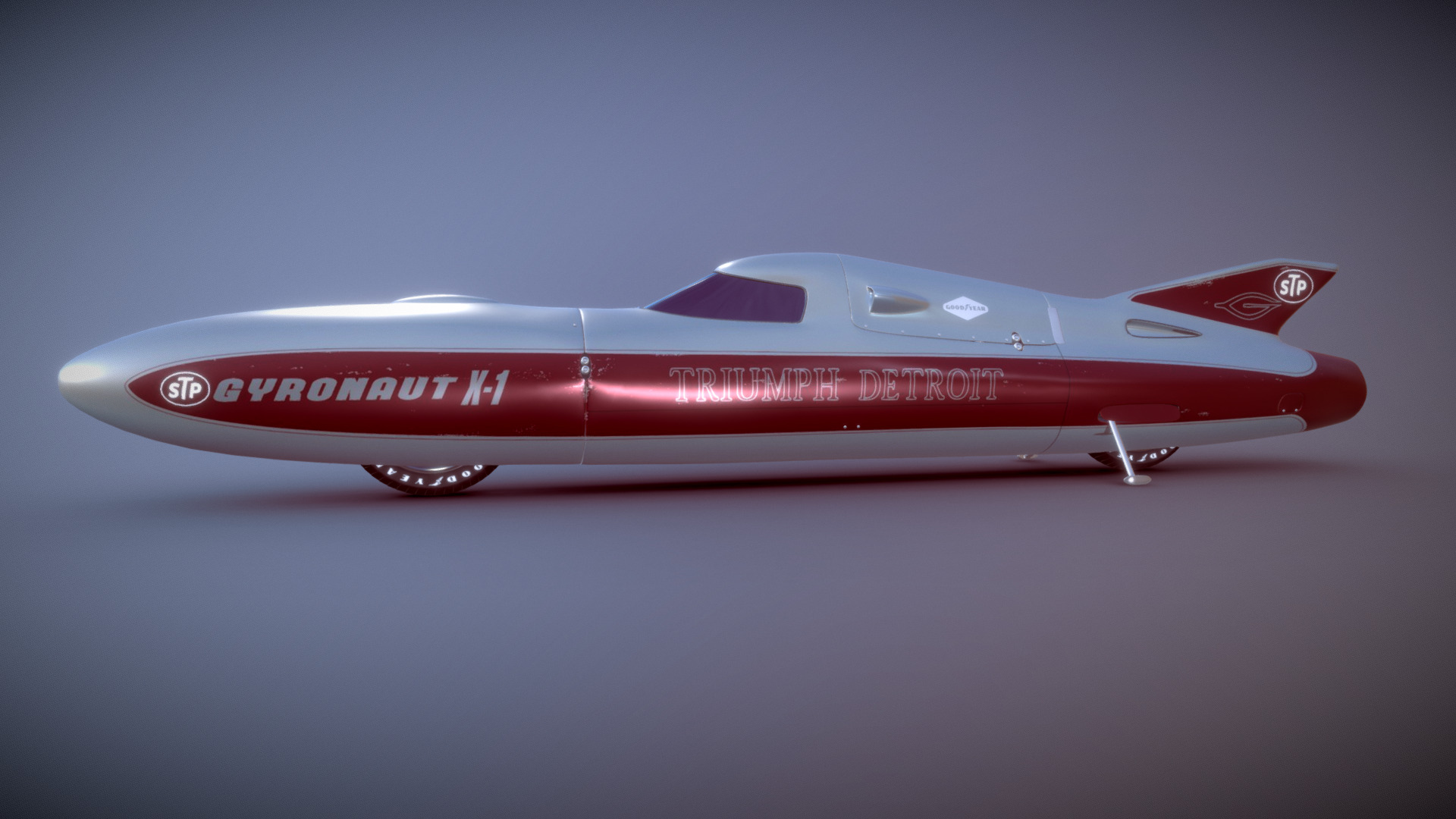 3D model GYRONAUT X1 1966 - This is a 3D model of the GYRONAUT X1 1966. The 3D model is about a red and white jet.