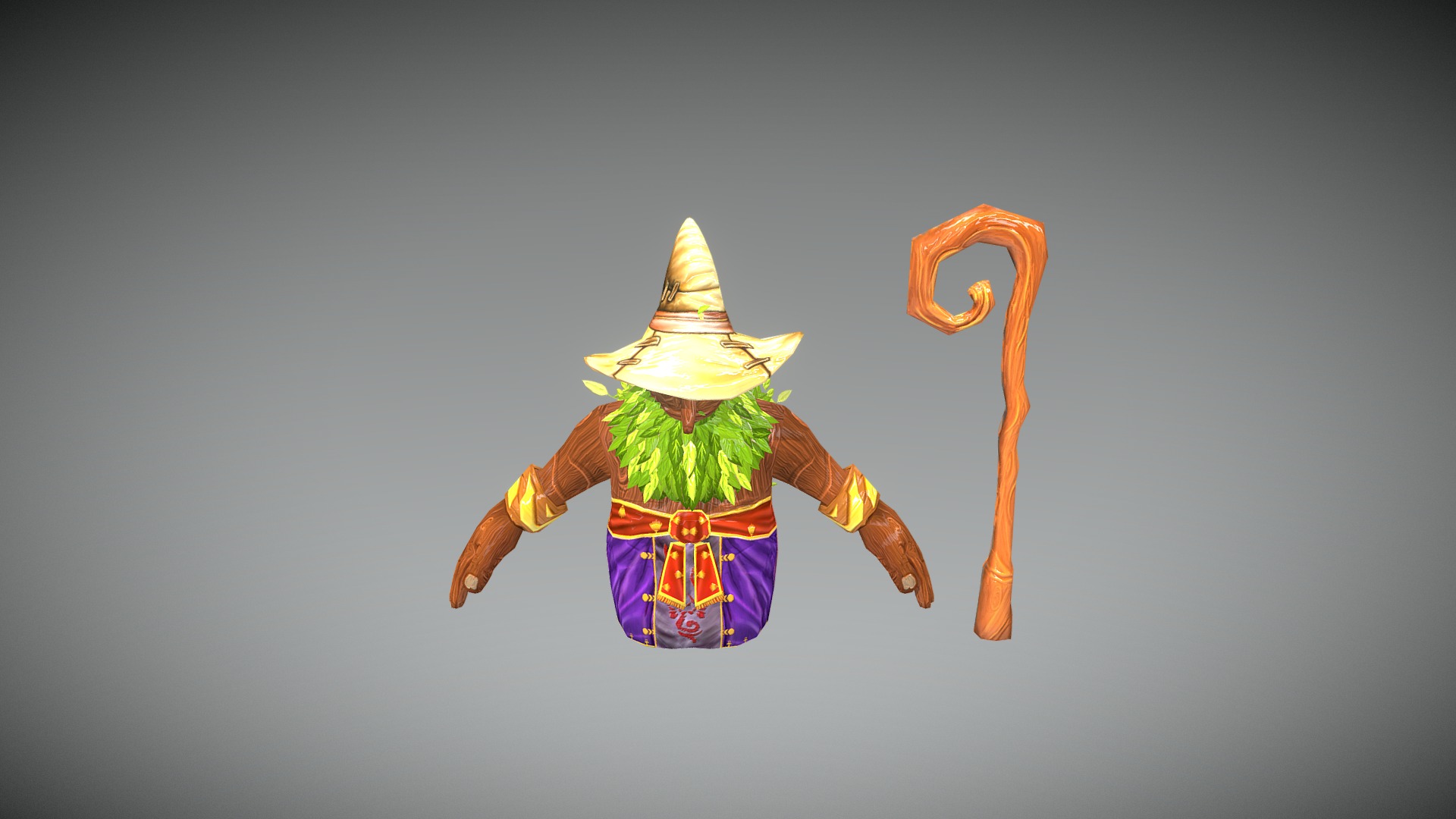 3D model Wizard - This is a 3D model of the Wizard. The 3D model is about a colorful toy with a crown.