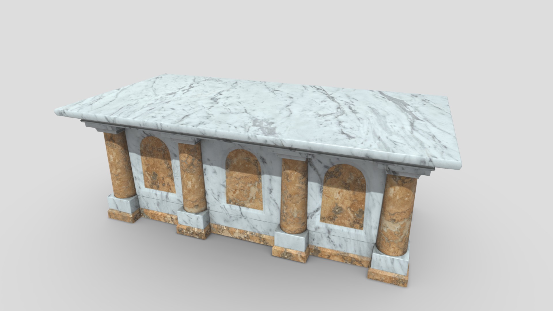 3D model Marble altar 4 - This is a 3D model of the Marble altar 4. The 3D model is about a house made of snow.