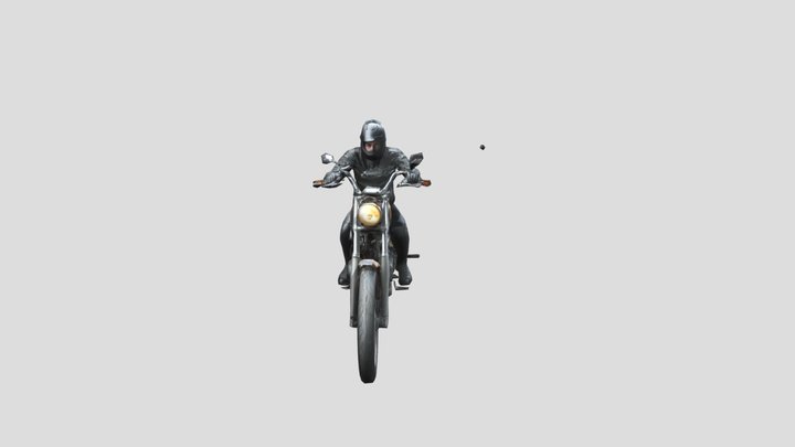 Motorcycle with rider 3D Model