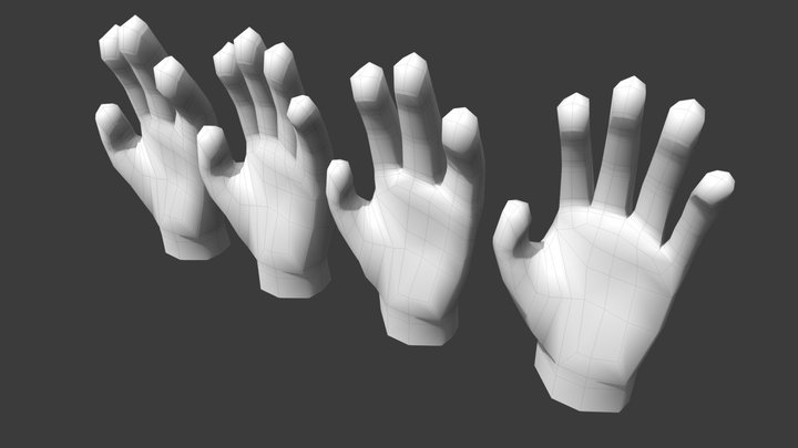 Hand Base Meshes 3D Model