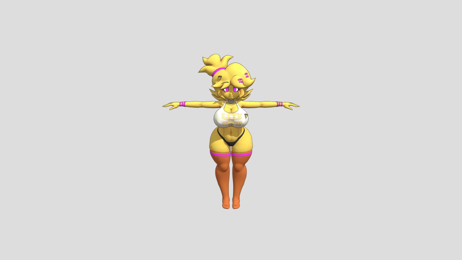 Fnia Chica 3d Normal Download Free 3d Model By Pokkenjake2021