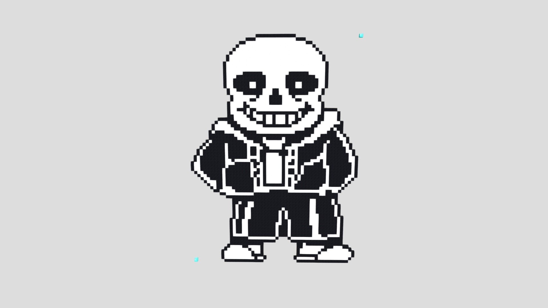 Download Sans standing in a pixelated landscape