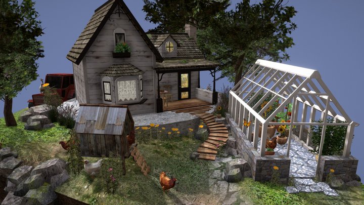 DAE Diorama retake – Small farm 3D Model