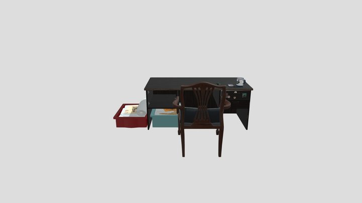Chair and Desk 3D Model
