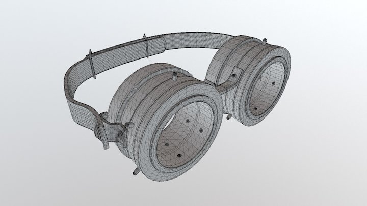 Steampunk inspired Goggles - High Poly 3D Model