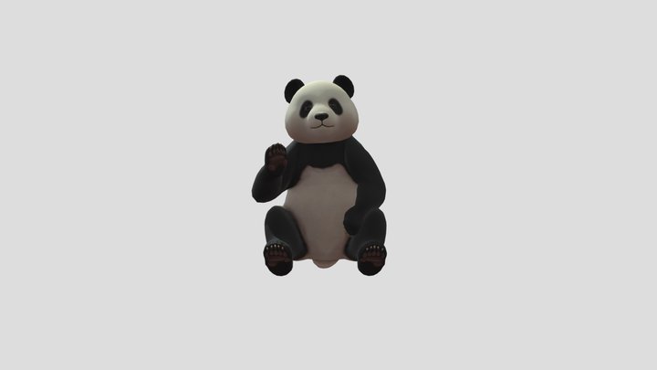 Panda Waving 3D Model