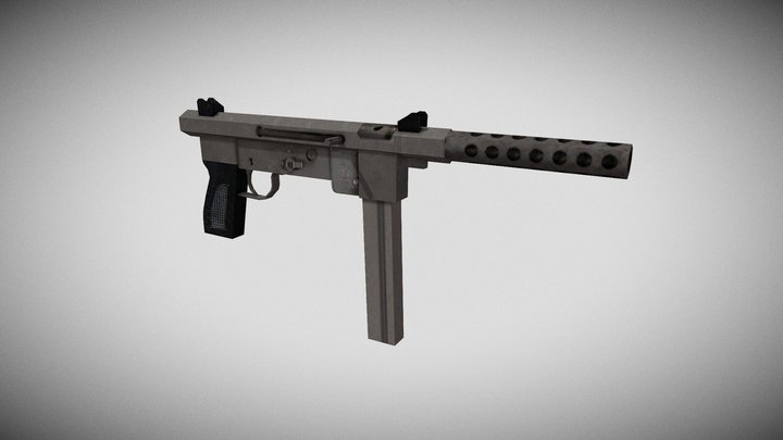 PS1 Style Submachine Gun 3D Model