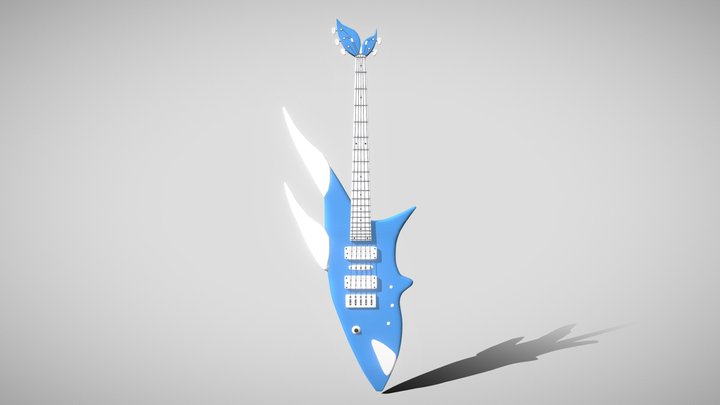 Shark guitar 3D model 3D Model