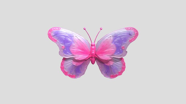 Y2K Retro 3D Butterfly Jewelry 3D Model