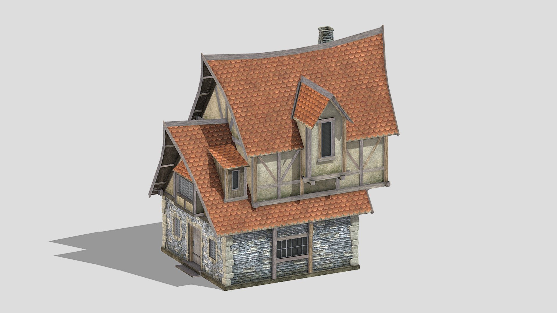 Medieval Building 07 Low Poly PBR Realistic - Buy Royalty Free 3D model ...