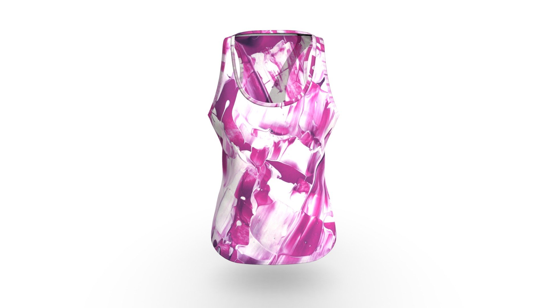 Summer Stitch 3D Print Oversized Tank Top
