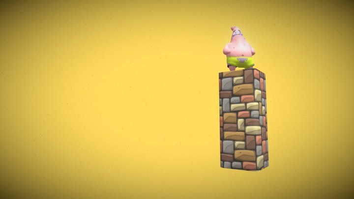 Patrick Star - Driving a Patty Wagon 3D Model