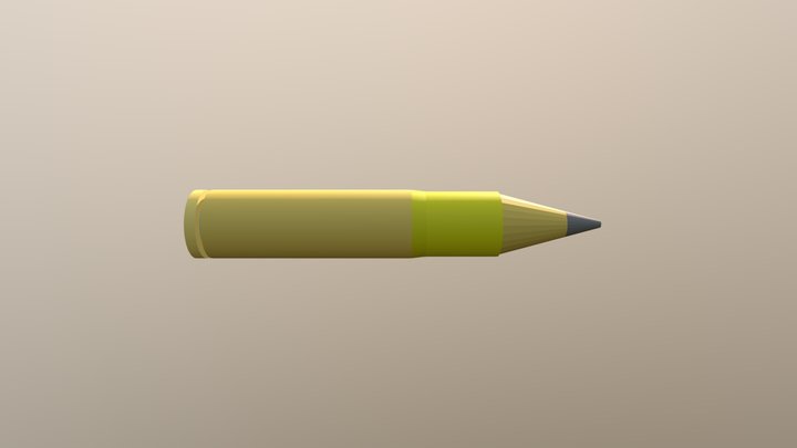 Mid Poly 12,7mm rifle bullet 3D Model
