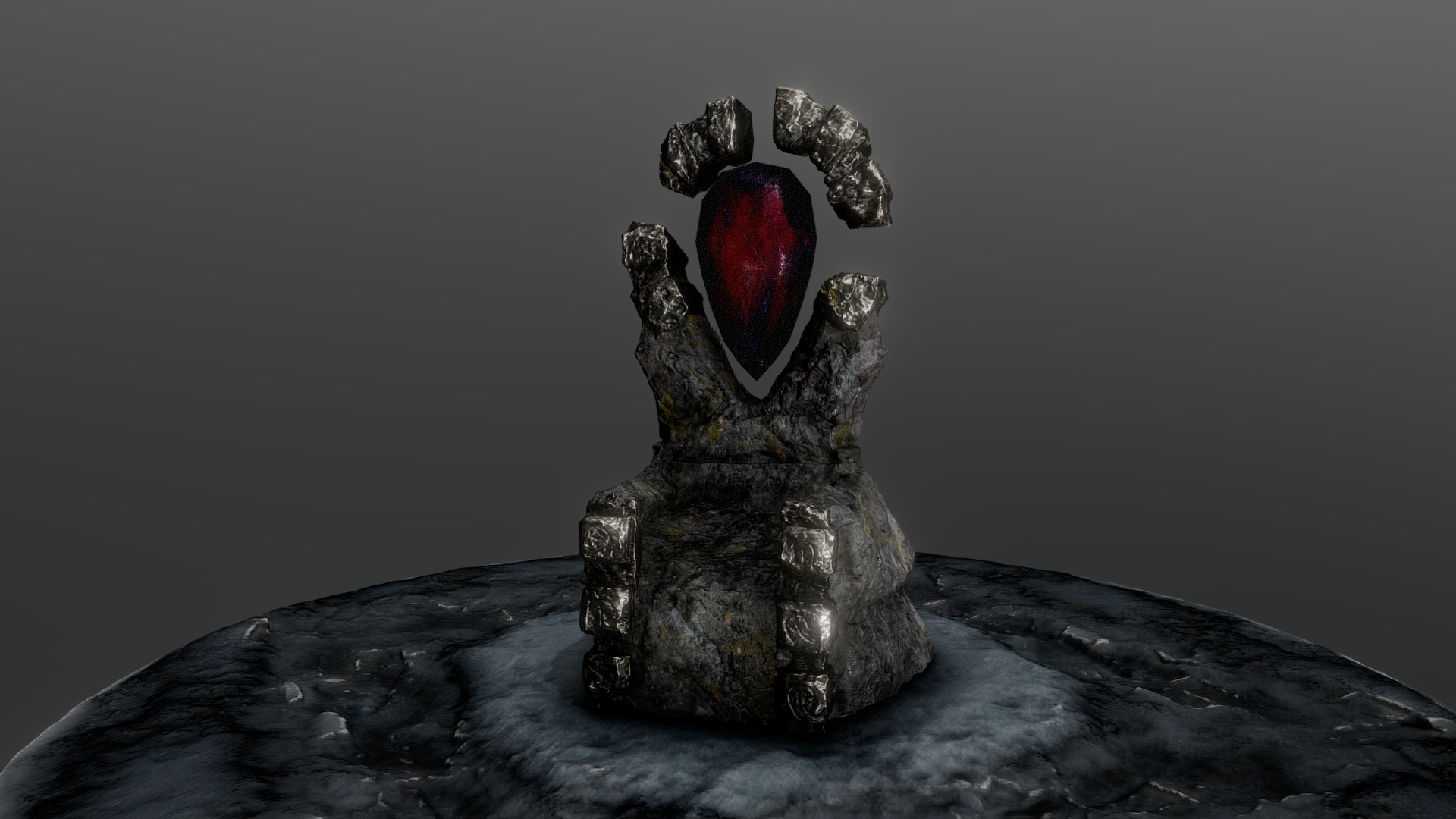 3D model Old Runic Throne - This is a 3D model of the Old Runic Throne. The 3D model is about a small statue of a person holding a heart.
