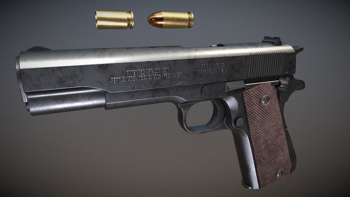WW2 1911 Handgun 3D Model
