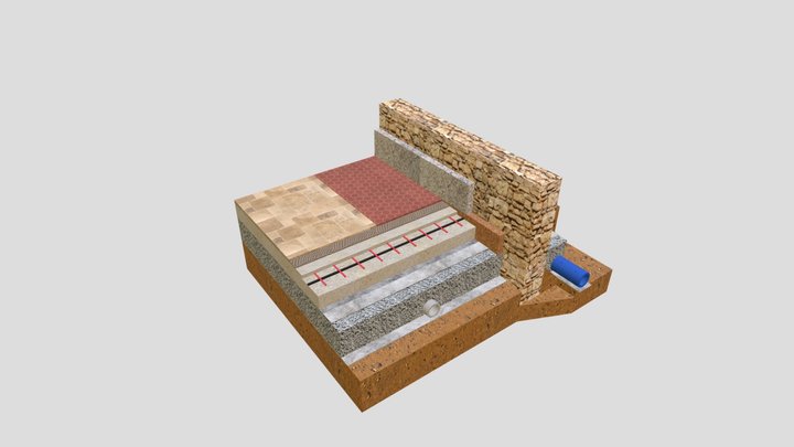 Renovation MISAPOR Chauffage Au Sol Avec Chape 3D Model