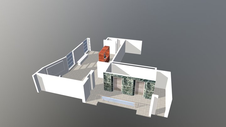 Diseno 3D Entrada Edificio 3D Model