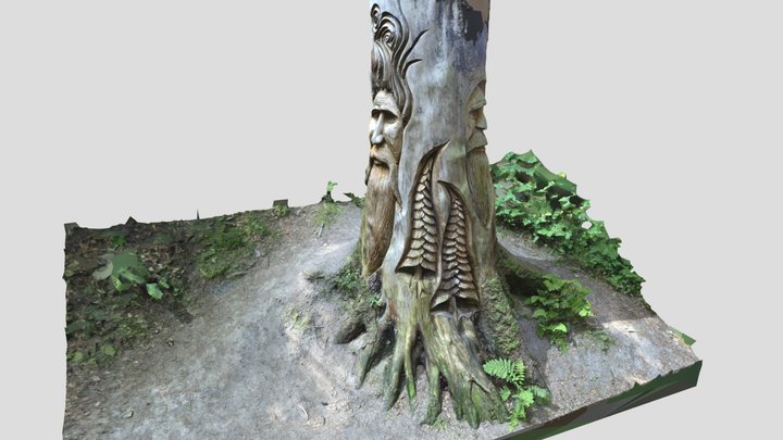 Sandnes Sandved Park tre sculpt by Åsmund susort 3D Model