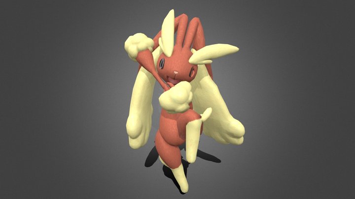 PLA Lopunny Retopo and Retextured 3D Model