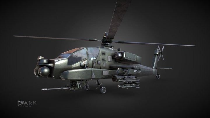 Apache Attack Helicopter AH-64 3D Model