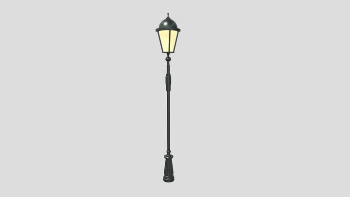 Low Poly Lamp Post 3D Model