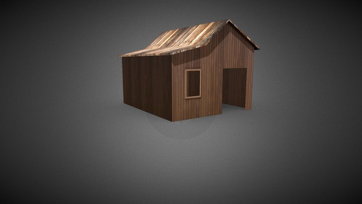 wooden hut low 3D Model