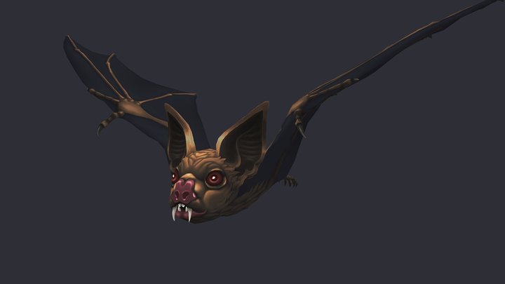 Handpainted Bat 3D Model