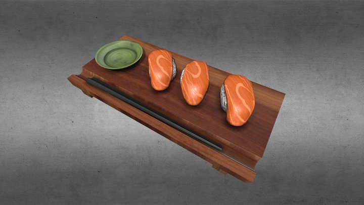 Stylized Sushi 3D Model