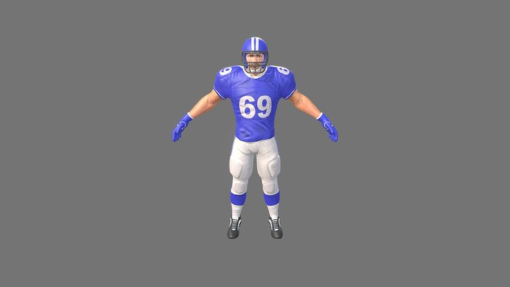 American Footballer 3D Model