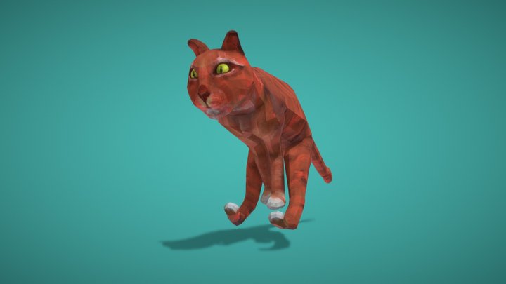 #low-poly cat#brown tabby #レッドタビー #3dInktober 3D Model