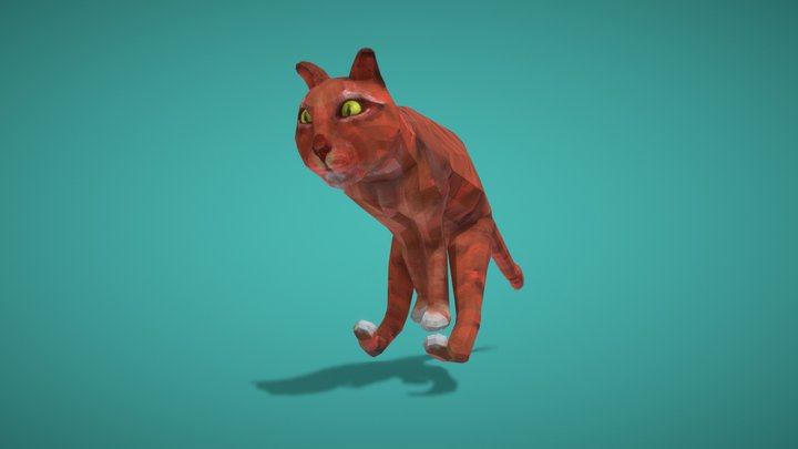 #low-poly cat#brown tabby #レッドタビー #3dInktober 3D Model