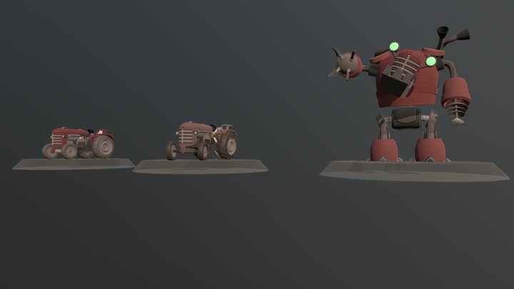 New, Old & Mad Tractor 3D Model