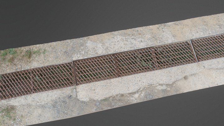 Countryside road drainage grate 3D Model