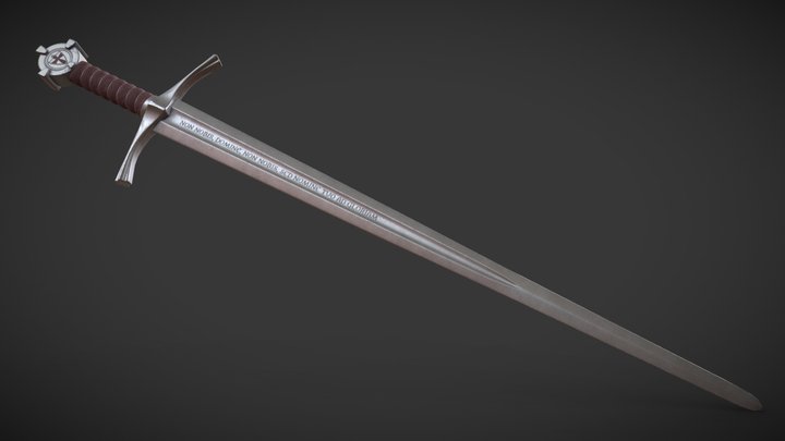 Crusader Sword Game Res Model 3D Model