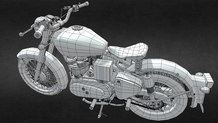 The Bullet: Vintage Royal Enfield 3D Model 3D Model