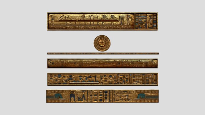 EGYPTIAN STYLED TRIM SET 002 3D Model