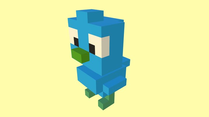Voxel Twitter Bird 3D Model