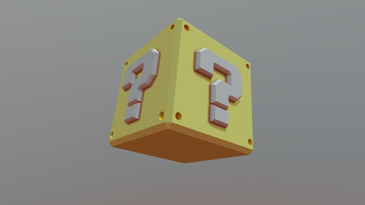 Mario Coin block - free 3D Model