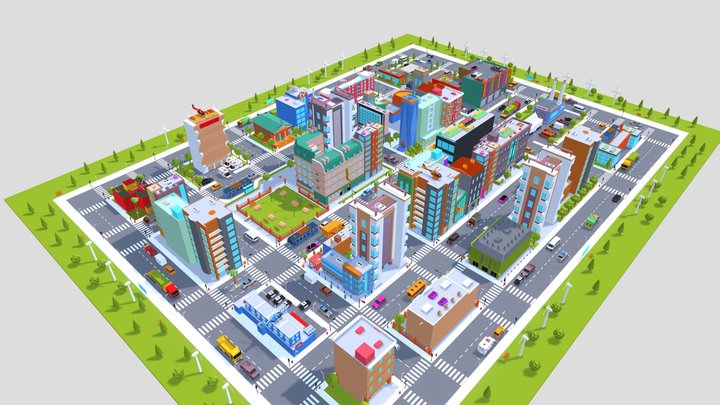 Simplepoly City - Low Poly Assets 3D Model