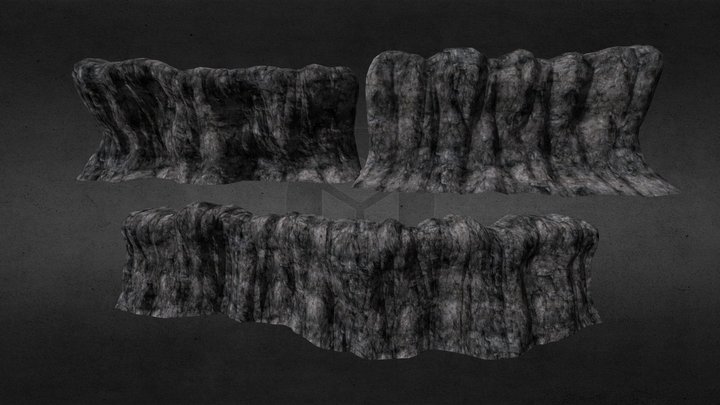 Low Poly Cliffs 3D Model