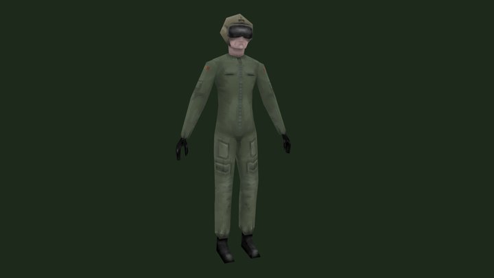 PS1/Low Poly Pilot 3D Model